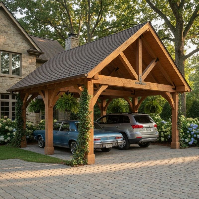 Wooden Carport Installation